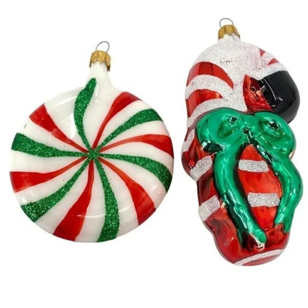 Vintage Glass Candy Cane Ornaments Columbia